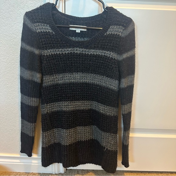 LOFT Charcoal and Light Gray Striped Sweater- Sz Small - Picture 7 of 7